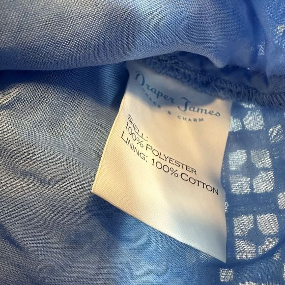 Draper James Size 4 Top Lattice Double Bell Sleeve Blue White Lace Sheer Easter - Picture 12 of 12